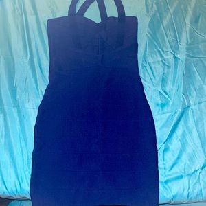 Navy blue bandage dress